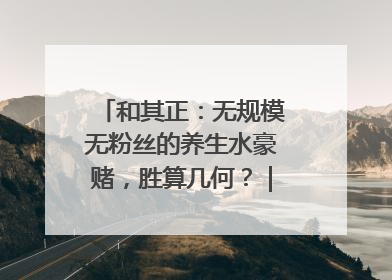 和其正：无规模无粉丝的养生水豪赌，胜算几何？｜品牌观察