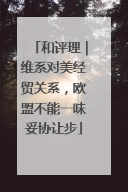 和评理｜维系对美经贸关系，欧盟不能一味妥协让步