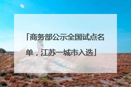 商务部公示全国试点名单，江苏一城市入选