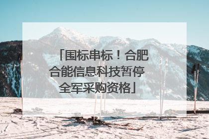围标串标！合肥合能信息科技暂停全军采购资格