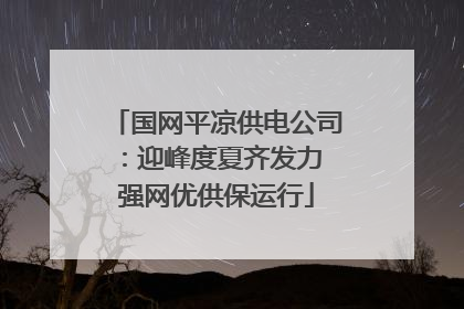 国网平凉供电公司：迎峰度夏齐发力 强网优供保运行