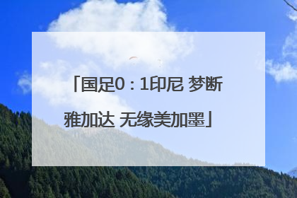 国足0∶1印尼 梦断雅加达 无缘美加墨