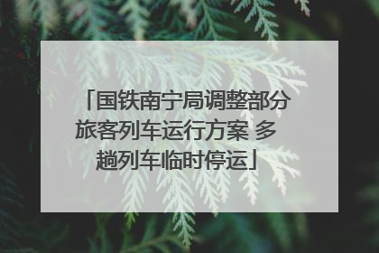 国铁南宁局调整部分旅客列车运行方案 多趟列车临时停运