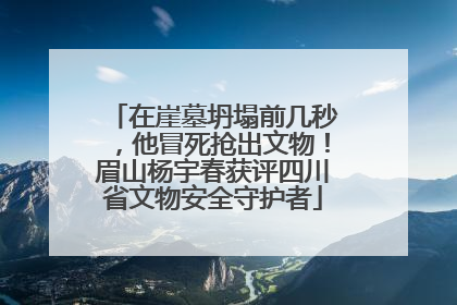 在崖墓坍塌前几秒，他冒死抢出文物！眉山杨宇春获评四川省文物安全守护者