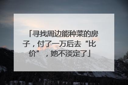 寻找周边能种菜的房子，付了一万后去“比价”，她不淡定了