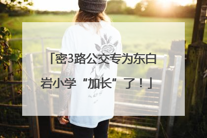 密3路公交专为东白岩小学“加长”了!