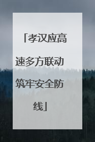 孝汉应高速多方联动筑牢安全防线