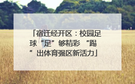 宿迁经开区：校园足球“足”够精彩 “踢”出体育强区新活力