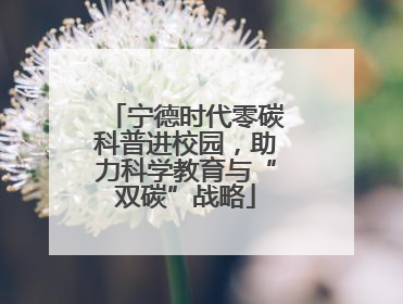 宁德时代零碳科普进校园，助力科学教育与“双碳”战略
