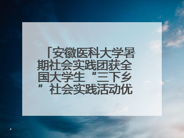 安徽医科大学暑期社会实践团获全国大学生“三下乡”社会实践活动优秀团队