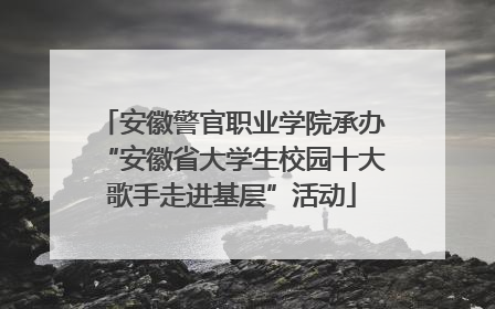 安徽警官职业学院承办“安徽省大学生校园十大歌手走进基层”活动