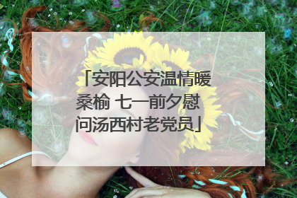 安阳公安温情暖桑榆 七一前夕慰问汤西村老党员