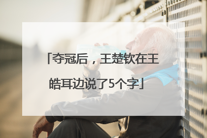 夺冠后，王楚钦在王皓耳边说了5个字