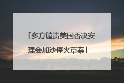 多方谴责美国否决安理会加沙停火草案