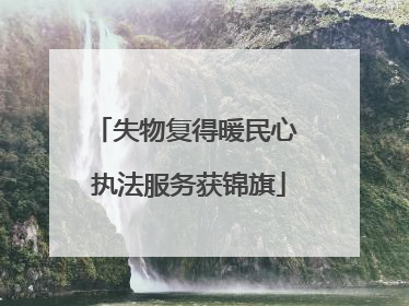 失物复得暖民心 执法服务获锦旗