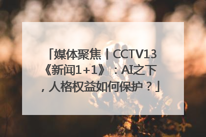 媒体聚焦丨CCTV13《新闻1+1》：AI之下，人格权益如何保护？