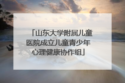 山东大学附属儿童医院成立儿童青少年心理健康协作组