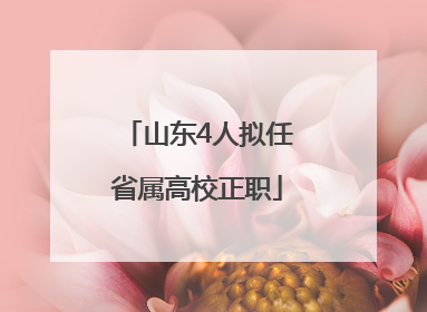 山东4人拟任省属高校正职