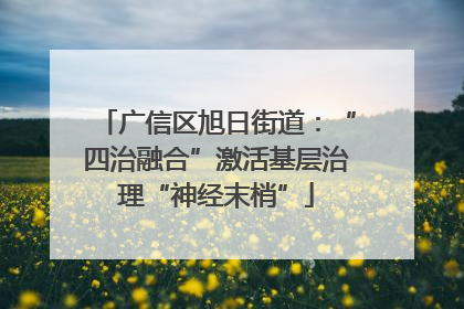 广信区旭日街道：“四治融合”激活基层治理“神经末梢”
