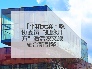 平和大溪：政协委员“把脉开方”激活农文旅融合新引擎
