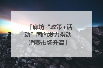 廊坊“政策+活动”同向发力带动消费市场升温