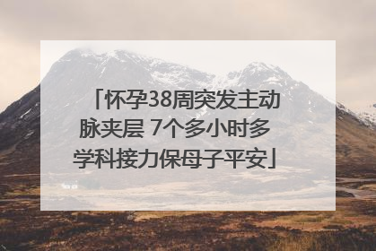 怀孕38周突发主动脉夹层 7个多小时多学科接力保母子平安