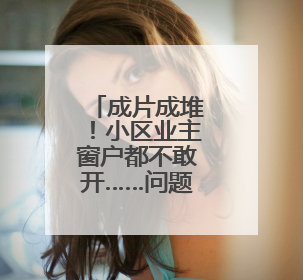 成片成堆！小区业主窗户都不敢开……问题出在这