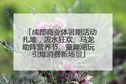 成都商业体暑期活动扎堆，泼水狂欢、马龙助阵营养节、童趣潮玩引爆消费新场景