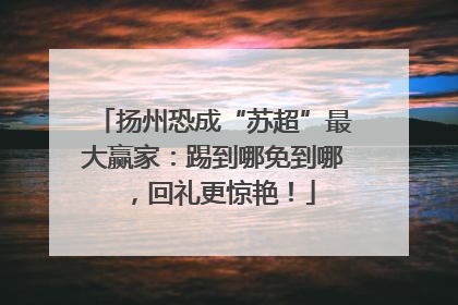 扬州恐成“苏超”最大赢家：踢到哪免到哪，回礼更惊艳！