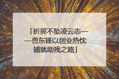 折翼不坠凌云志——曹东锋以创业热忱铺就助残之路