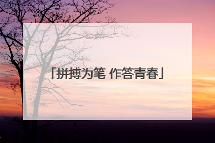拼搏为笔 作答青春