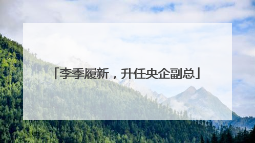 李季履新，升任央企副总