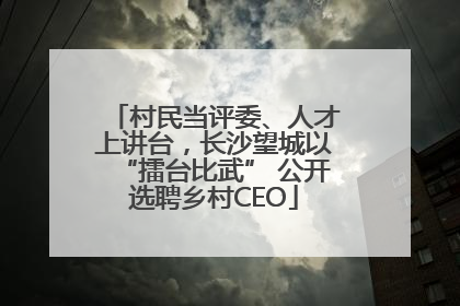 村民当评委、人才上讲台，长沙望城以“擂台比武” 公开选聘乡村CEO