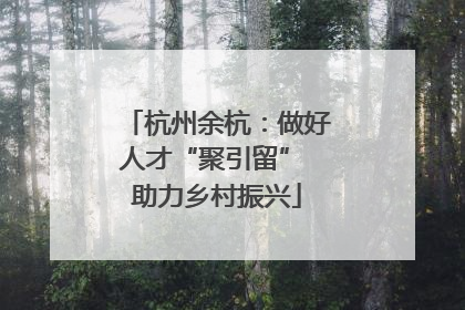 杭州余杭：做好人才“聚引留” 助力乡村振兴