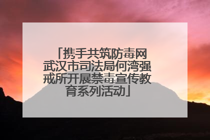 携手共筑防毒网 武汉市司法局何湾强戒所开展禁毒宣传教育系列活动