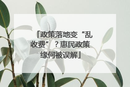 政策落地变“乱收费”？惠民政策缘何被误解