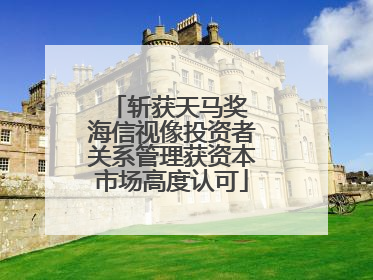 斩获天马奖 海信视像投资者关系管理获资本市场高度认可