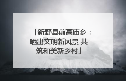 新野县前高庙乡：晒出文明新风景 共筑和美新乡村