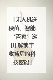 无人机送秧苗、智能“管家”巡田 解锁丰收背后的科技密码
