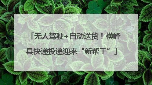无人驾驶+自动送货！横峰县快递投递迎来“新帮手”