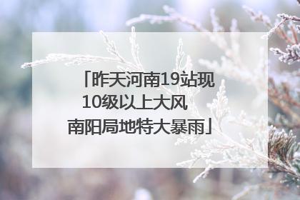 昨天河南19站现10级以上大风  南阳局地特大暴雨