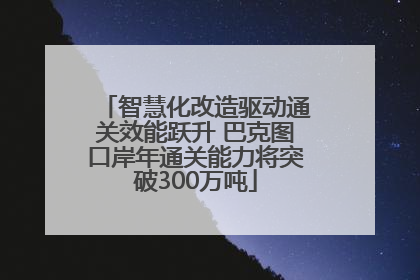 智慧化改造驱动通关效能跃升 巴克图口岸年通关能力将突破300万吨