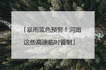 暴雨蓝色预警！河南这些高速临时管制