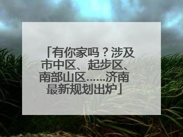 有你家吗？涉及市中区、起步区、南部山区……济南最新规划出炉