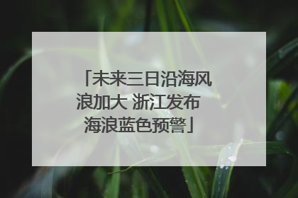 未来三日沿海风浪加大 浙江发布海浪蓝色预警