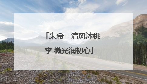 朱希：清风沐桃李 微光润初心