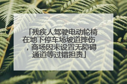 残疾人驾驶电动轮椅在地下停车场坡道摔伤，商场因未设置无障碍通道等过错担责