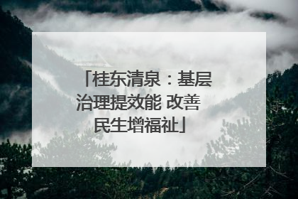 桂东清泉：基层治理提效能 改善民生增福祉