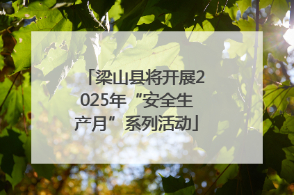 梁山县将开展2025年“安全生产月”系列活动