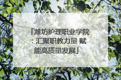 潍坊护理职业学院：汇聚职教力量 赋能高质量发展